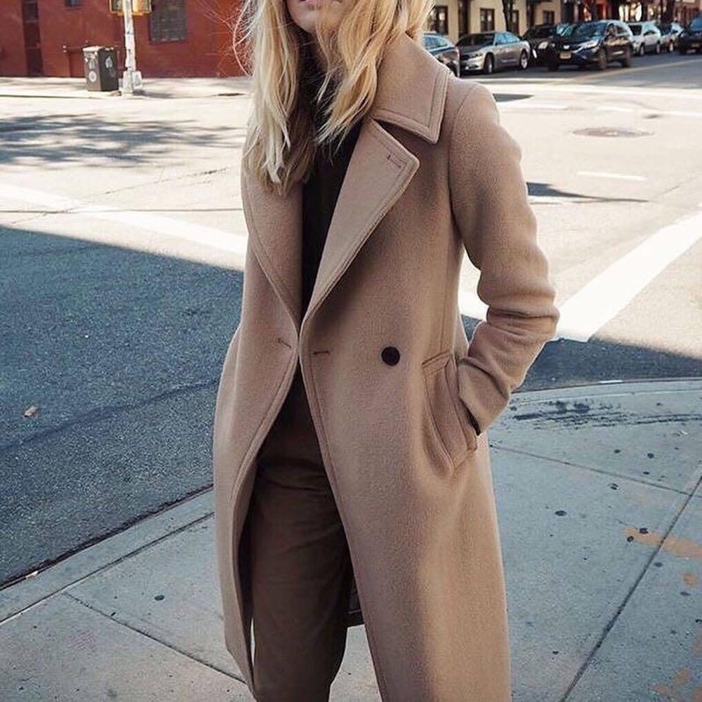 Club Monaco Daylina Wool Coat in Camel Small